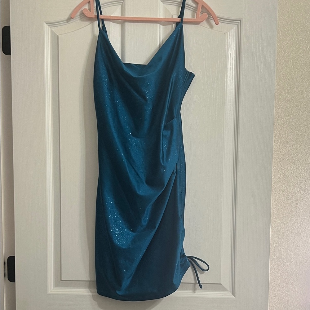 Honey and Rosie Teal Mini Dress